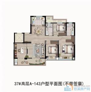 卓越湖樾云著花苑 毛坯中庭位置 视野好