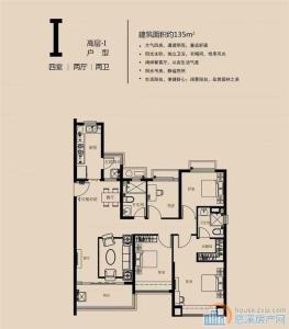 恒大河悦府135平四室毛坯78.8万