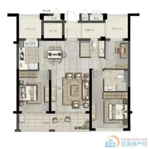 江滨之城 山景苑118平155万三间朝南