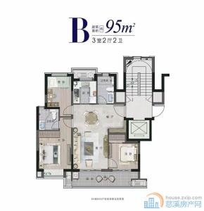 蔚蓝云图电梯洋房95平96.8万楼层佳