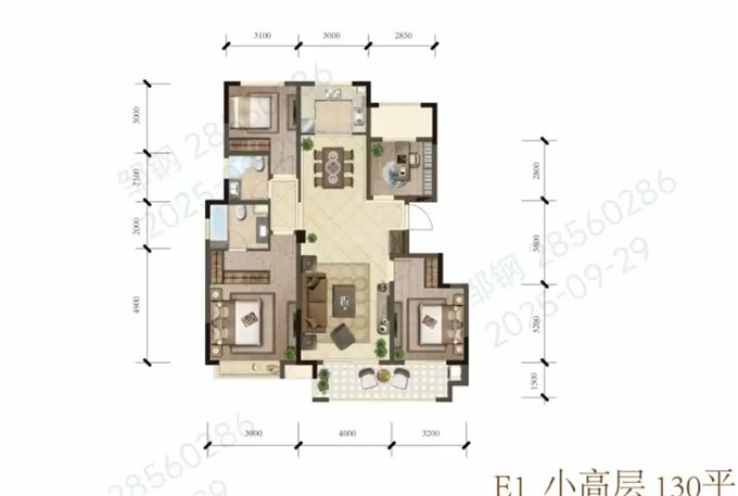 红星天铂佳苑130平160万送车位