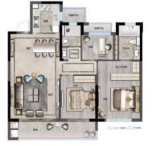 红星檀府西区黄金楼层192万直接房源钥匙
