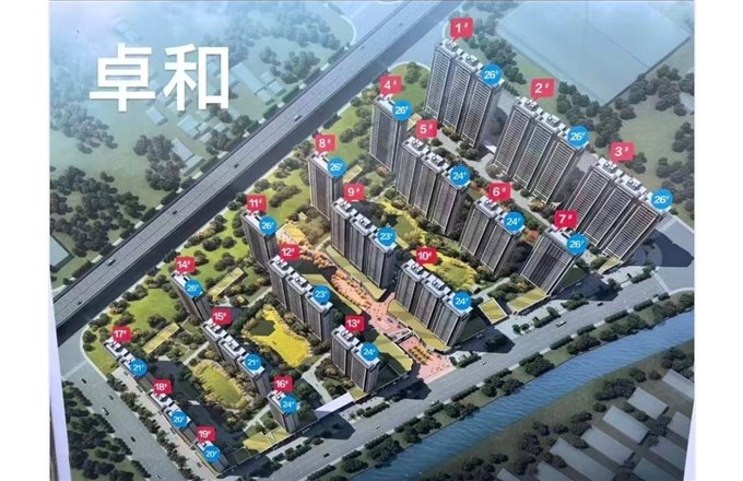 卓和佳苑朝南三间带车位储藏间一口价急卖