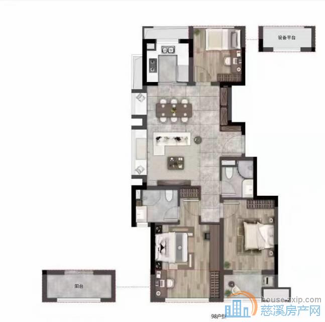 芳满庭层佳东边套98.3平白坯152万