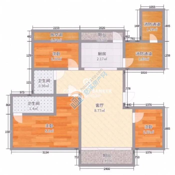 保利附院江南北区，全新毛坯，户型方正