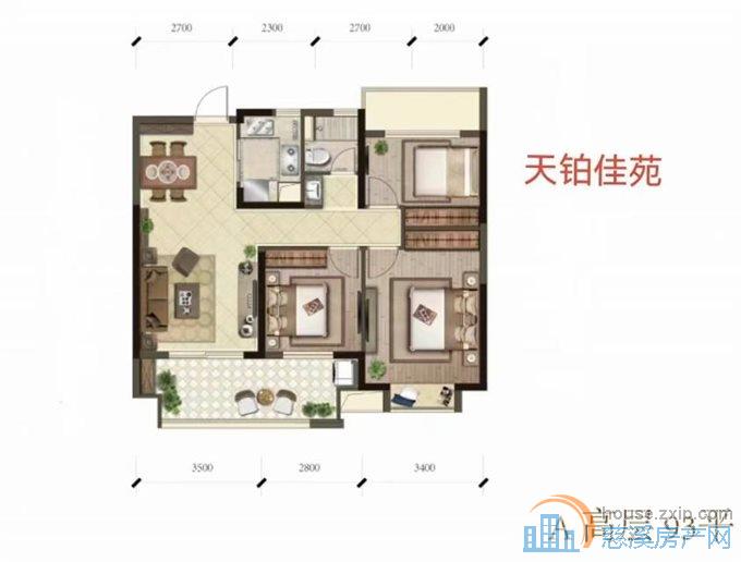 天铂佳苑高层93平中间楼层102万