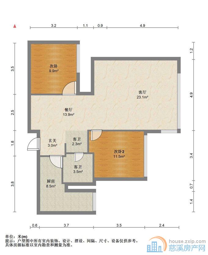 白金湾98平109.8万精装修两居室