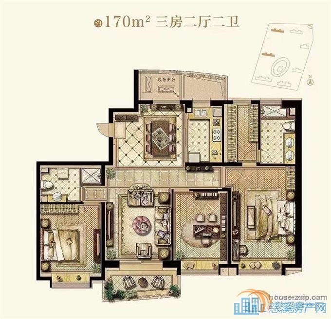 花样年毛坯172平满两年景观楼层