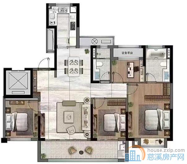 泊蔚河景房中高层带车位2年到154平