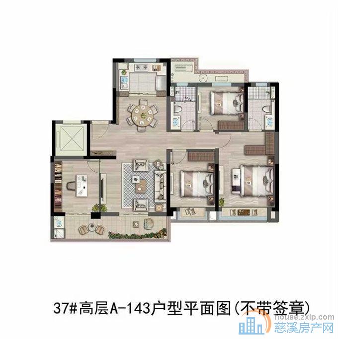 卓越湖樾云著143平朝南4间好楼层