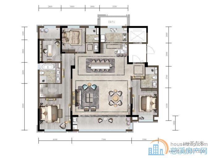 红星檀府东区185.7平418万车位另算