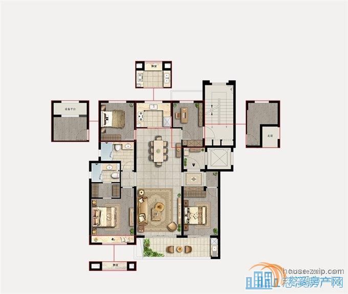 俯院江南南区127平208万户型好