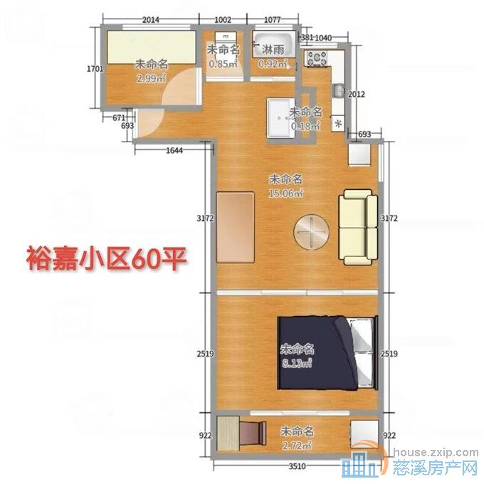 裕嘉小区59平70万精装修保养好