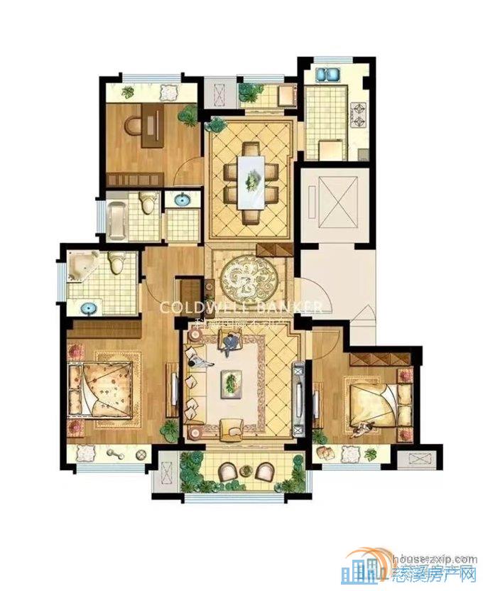 盛泰嘉苑121平169万豪装三开间朝南
