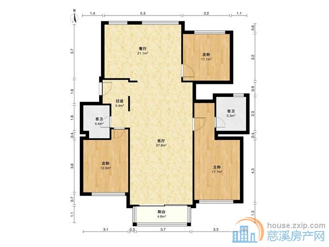东兴苑北区128平98万底价7出头