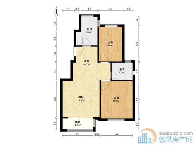 尚德家园89平85万全新精装送车位