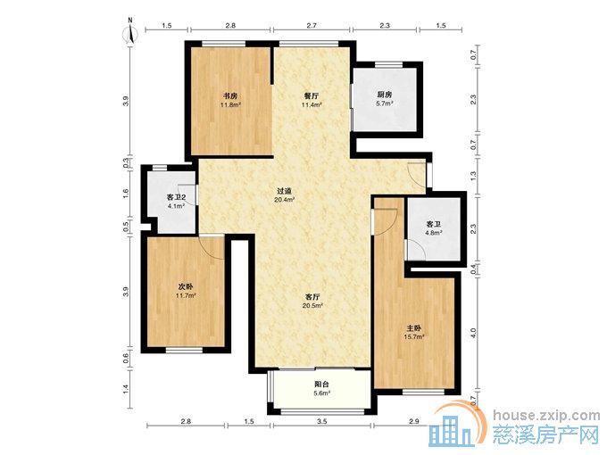 枫华富地花园134平155万送车位