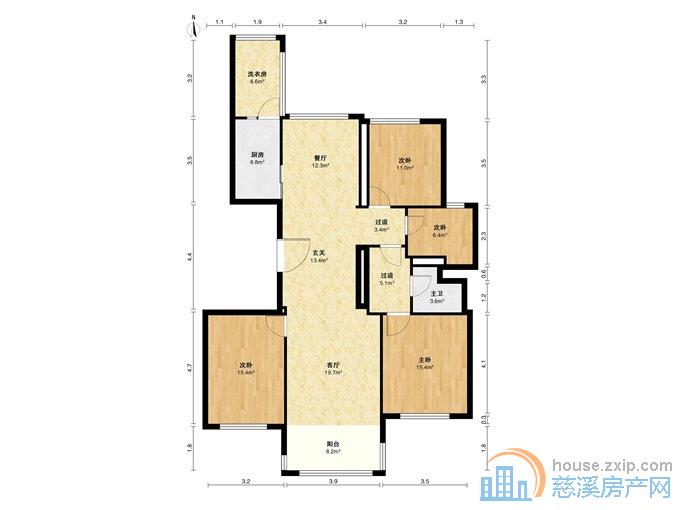 鸣北小区146平155万送车位精装修
