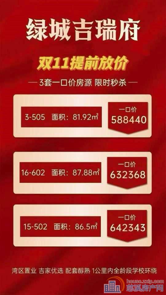 绿城·吉瑞府7#清栋 免代看享优惠