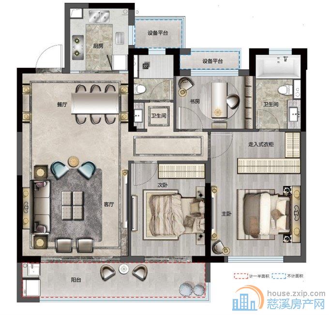 红星檀府黄金楼层119+车位独家钥匙在