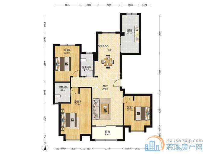 复地御溪雅苑2期140平方三房178万