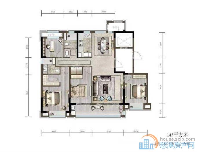 红星檀府东区143四开朝南带车位305万