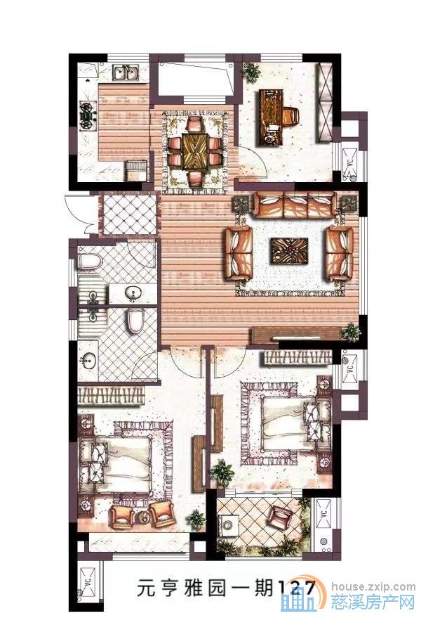元亨雅园精装三室127平135万
